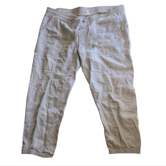 Eileen Fisher Organic Linen Pants With Large Pockets And Drawstring Waist Size S - Picture 1 of 6